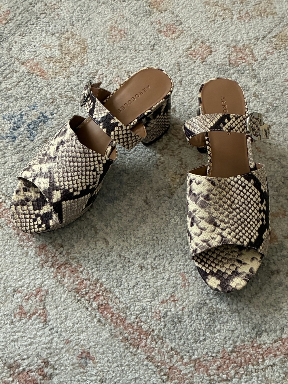 Aerosoles Women's Snake Print Slide Sandals - Size 8.5 - Picture 4 of 7